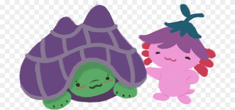 Gen The Green Tortoise Withdrawn Into His Purple Shell Cartoon, Nature, Outdoors, Baby, Person Png Image