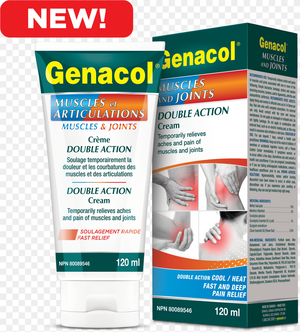 Genacol, Sunscreen, Bottle, Cosmetics, Adult Free Png Download
