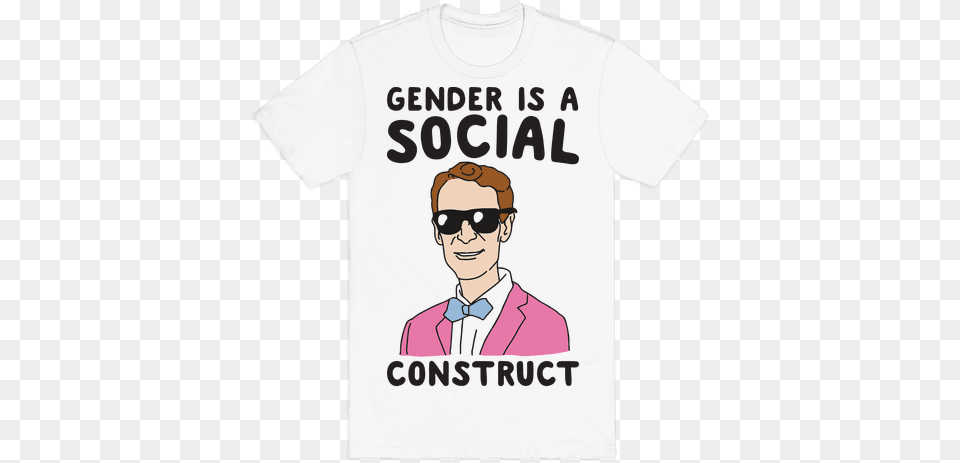Gender Is A Social Construct Bill Nye Mens T Shirt Bill Nye T Shirt, T-shirt, Clothing, Adult, Person Png