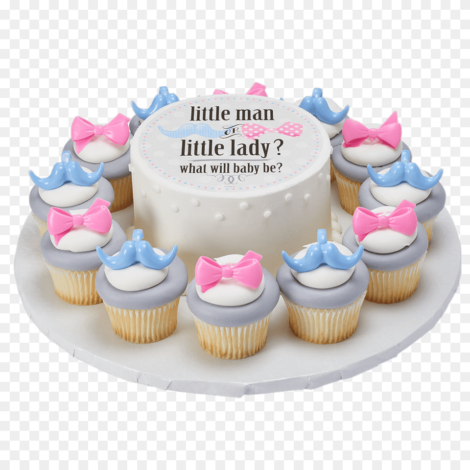 Gender Reveal Cake And Cupcakes, Birthday Cake, Cream, Cupcake, Dessert Free Png