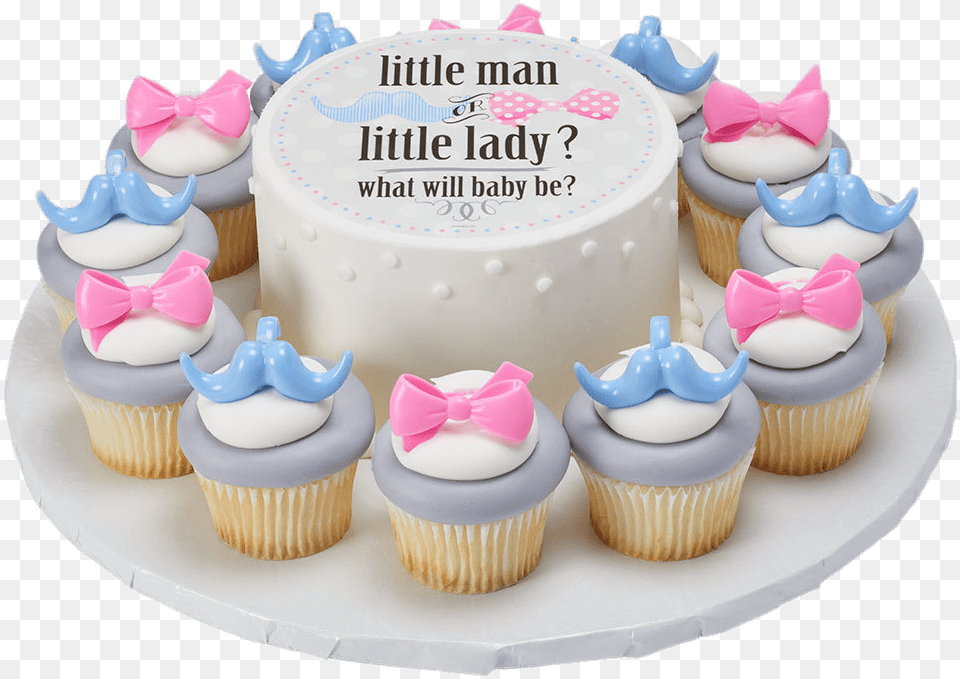 Gender Reveal Cake And Cupcakes Bow Or Bowtie Gender Reveal Cake, Birthday Cake, Cream, Cupcake, Dessert Free Png