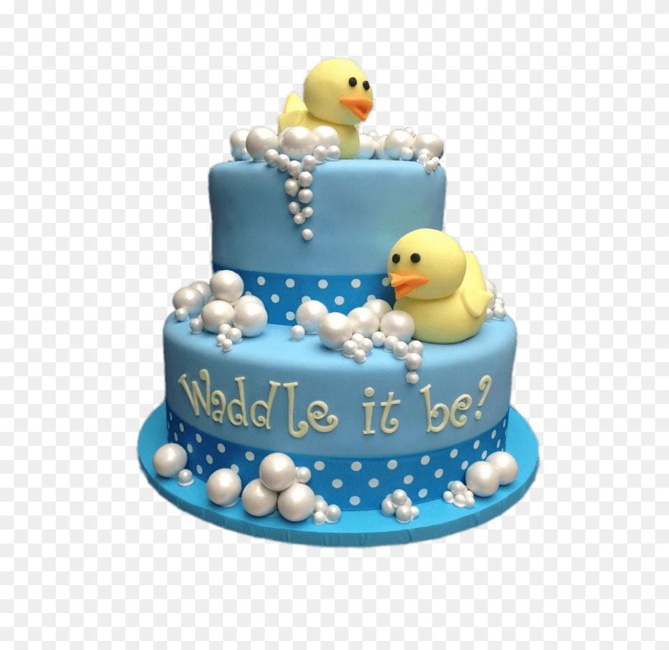 Gender Reveal Cake Waddle It Be, Birthday Cake, Cream, Dessert, Food Free Png Download