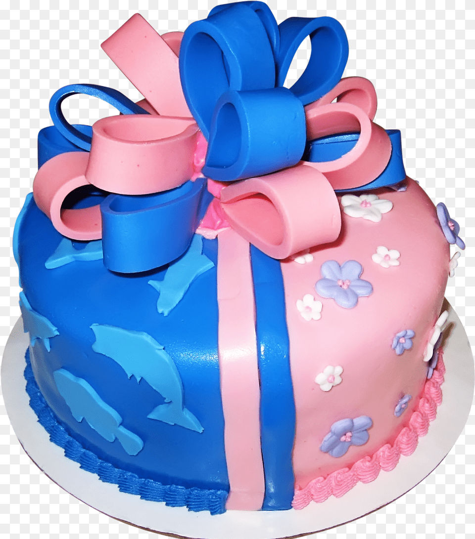 Gender Reveal Fishing Cake, Birthday Cake, Cream, Dessert, Food Free Png Download