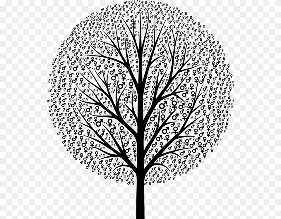 Gender Symbol Tree Female Transparent Background Bare Tree Clipart, Gray Free Png