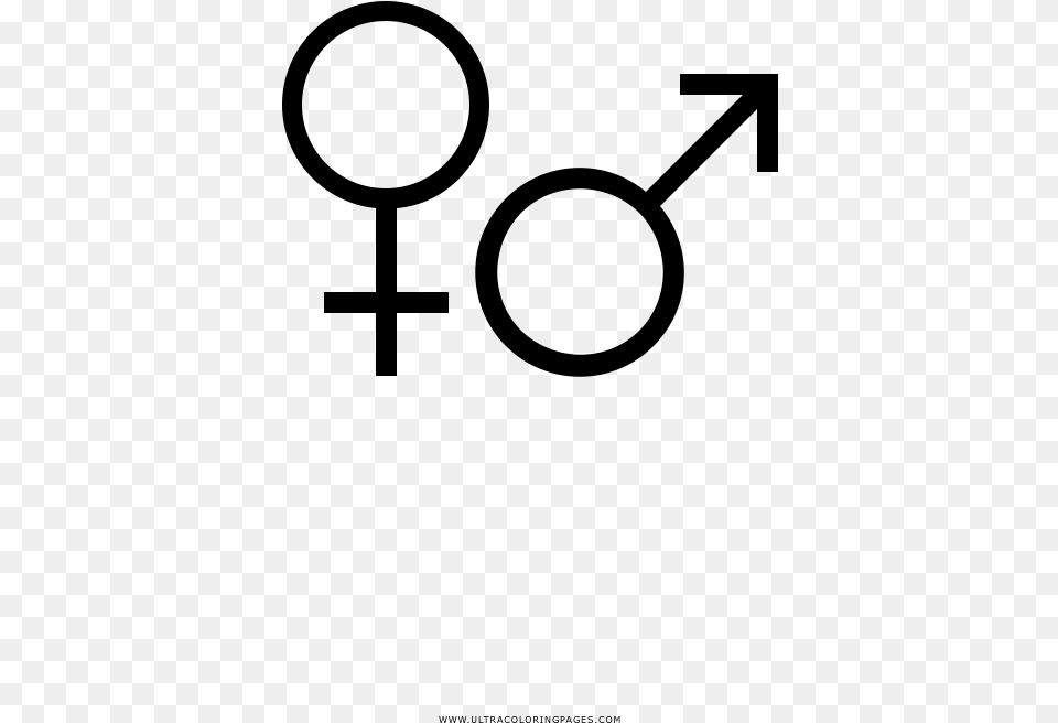 Gender Symbols Coloring, Gray Free Png