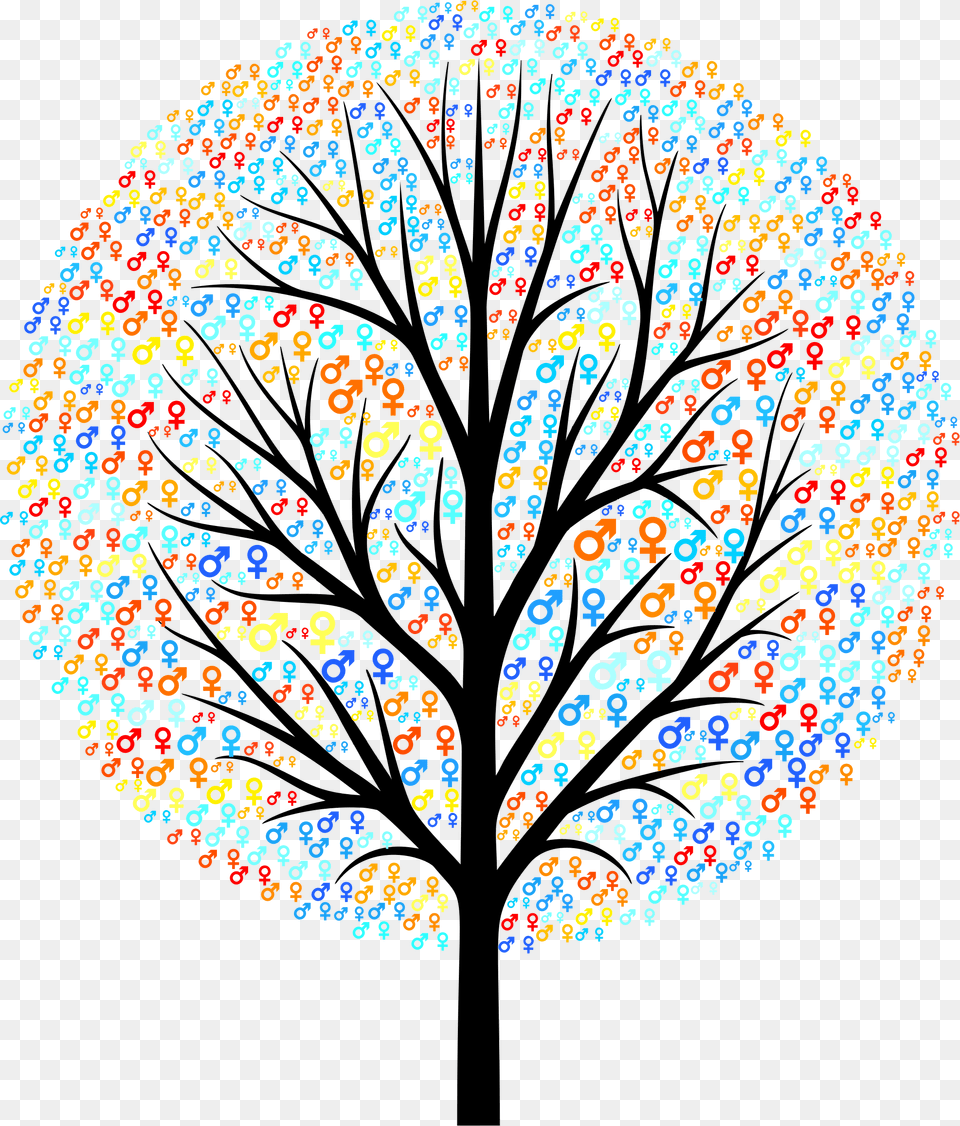 Gender Symbols Tree Clip Arts Printable Tree Silhouette, Art, Stained Glass, Pattern Free Png