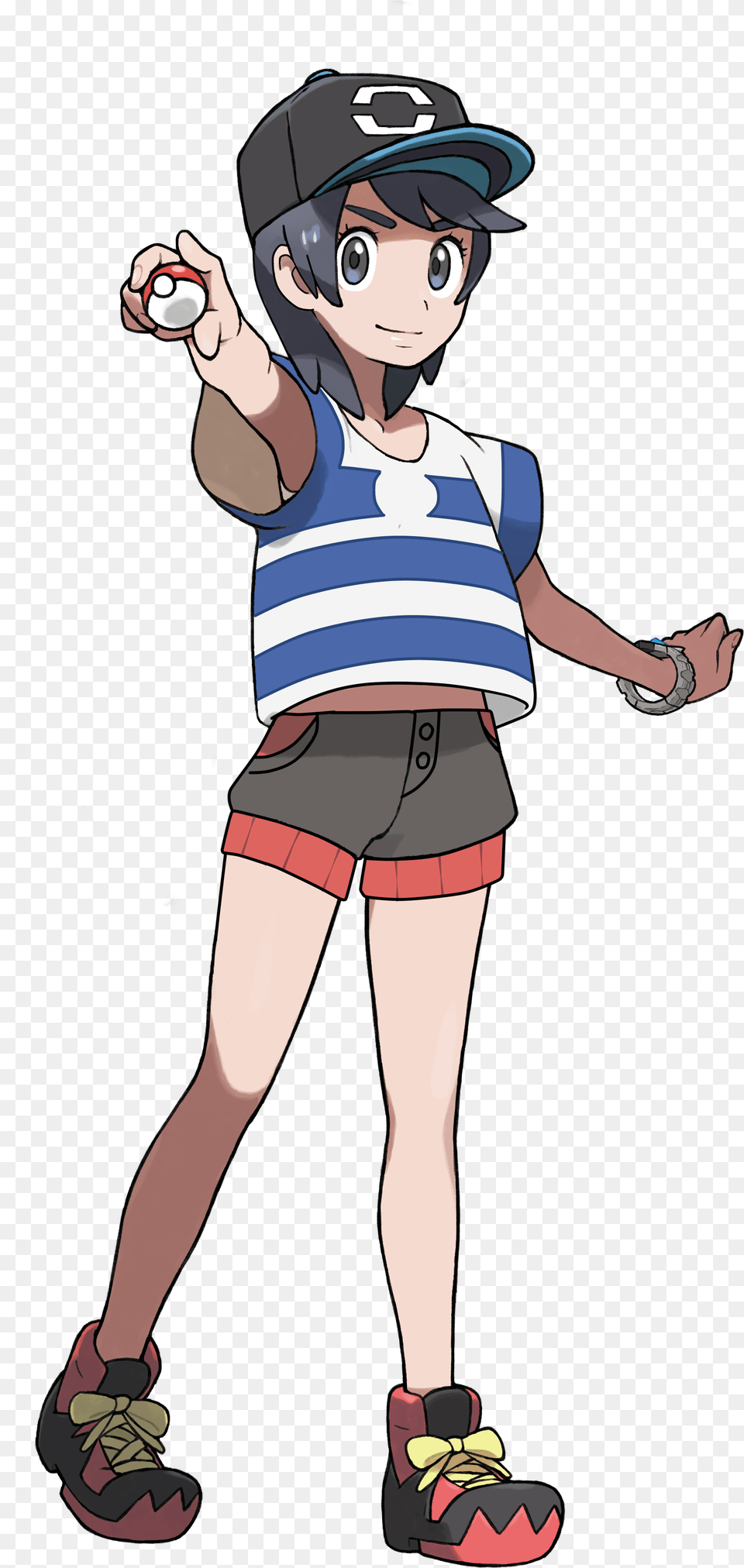 Genderbend Sun Pokemon Trainer Red Pokemon Red Trainers Pokemon Sun And Moon Selene, Shorts, Clothing, Boy, Child Free Png