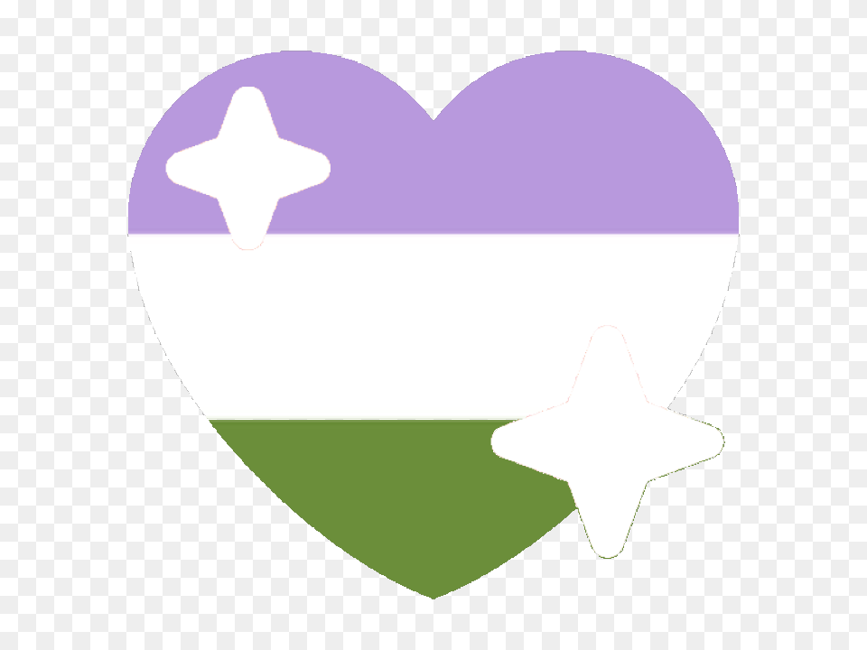 Genderqueer Sparkle Heart, Star Symbol, Symbol, Logo Free Transparent Png