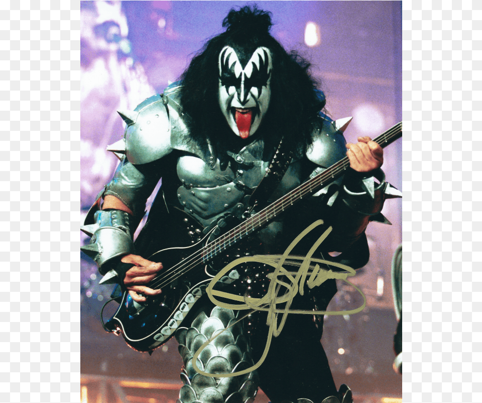 Gene Simmons Signed 8 X 10 Photo Kiss Band Lead Singer, Concert, Crowd, Person, Adult Free Png Download