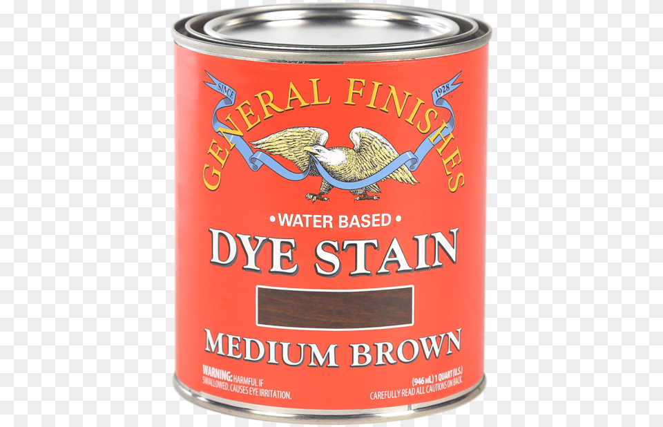 General Finishes Medium Brown Water Based Dye Stain General Finishes Water Based Dye, Tin, Can, Aluminium, Animal Png Image
