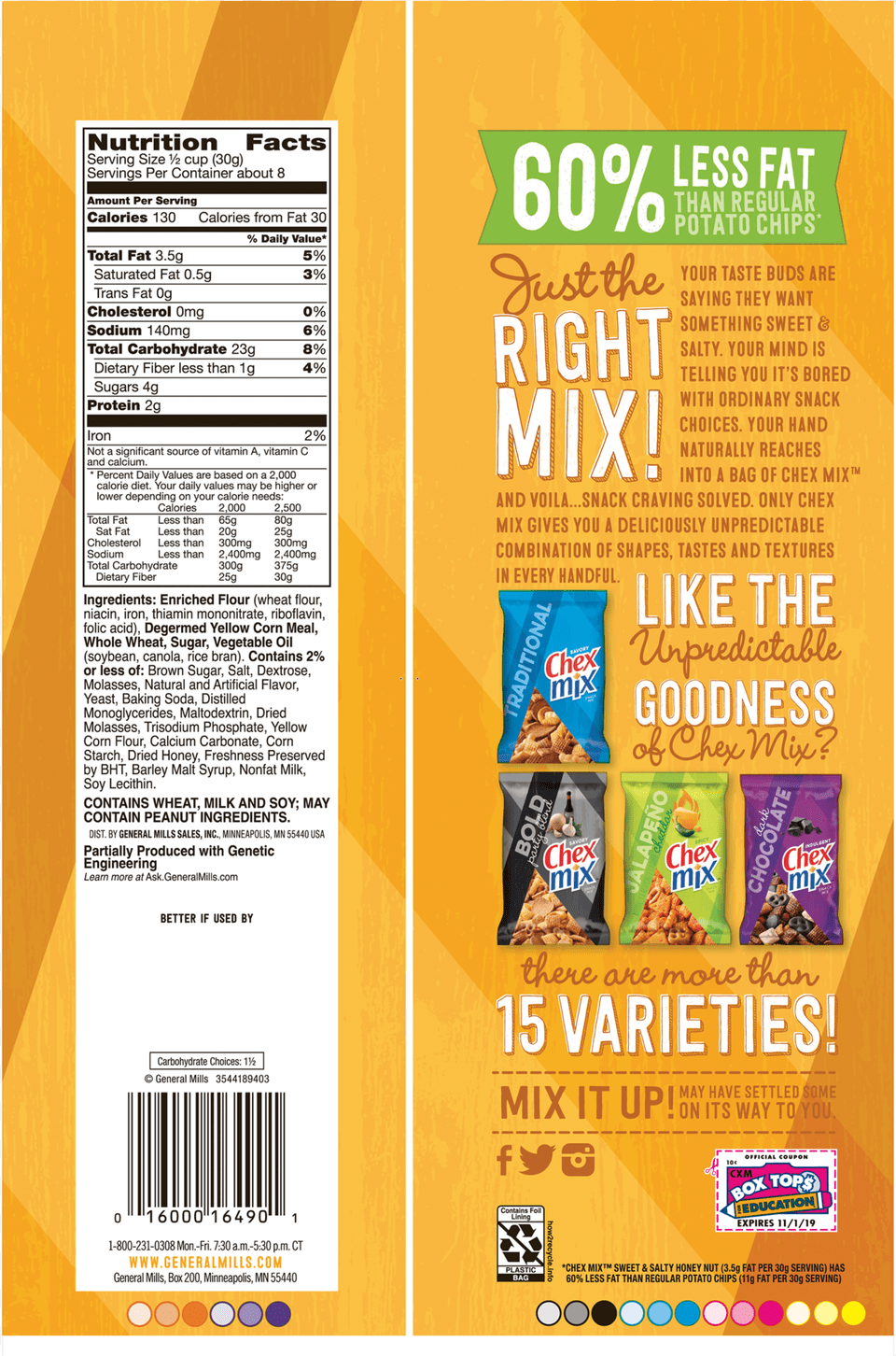 General Mills Chex Mix Sweet And Salty Honey Nut Snack Label, Advertisement, Poster Free Transparent Png