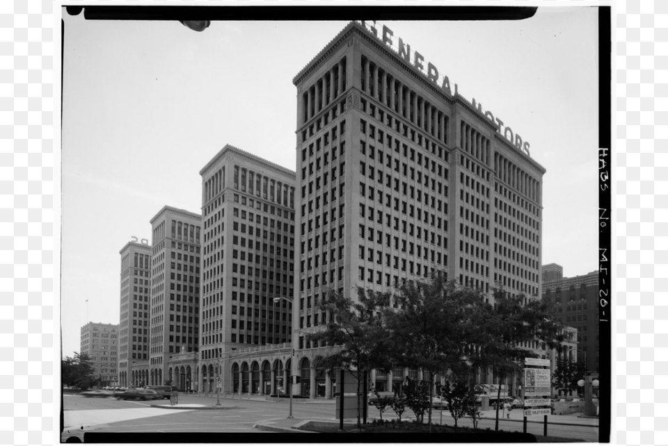 General Motors Building On W Cadillac Place, Architecture, Urban, City, Condo Free Png