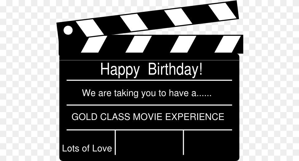 Generic Birthday Clapperboard Clip Art Vector Black And White Productions, Text Free Png Download