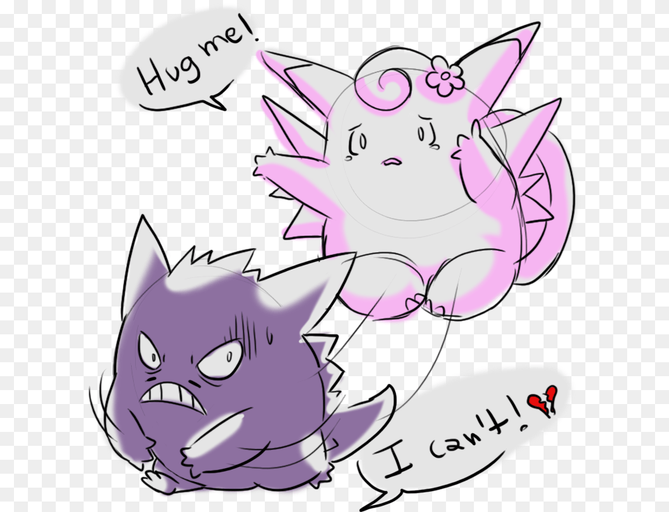 Gengar And Clefable Gengar And Clefable Love, Book, Comics, Publication, Purple Png