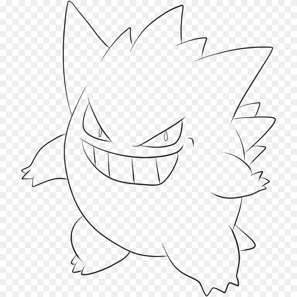 Gengar Drawing At Getdrawings Pokemon Gengar Lineart, Silhouette, Person Free Png Download