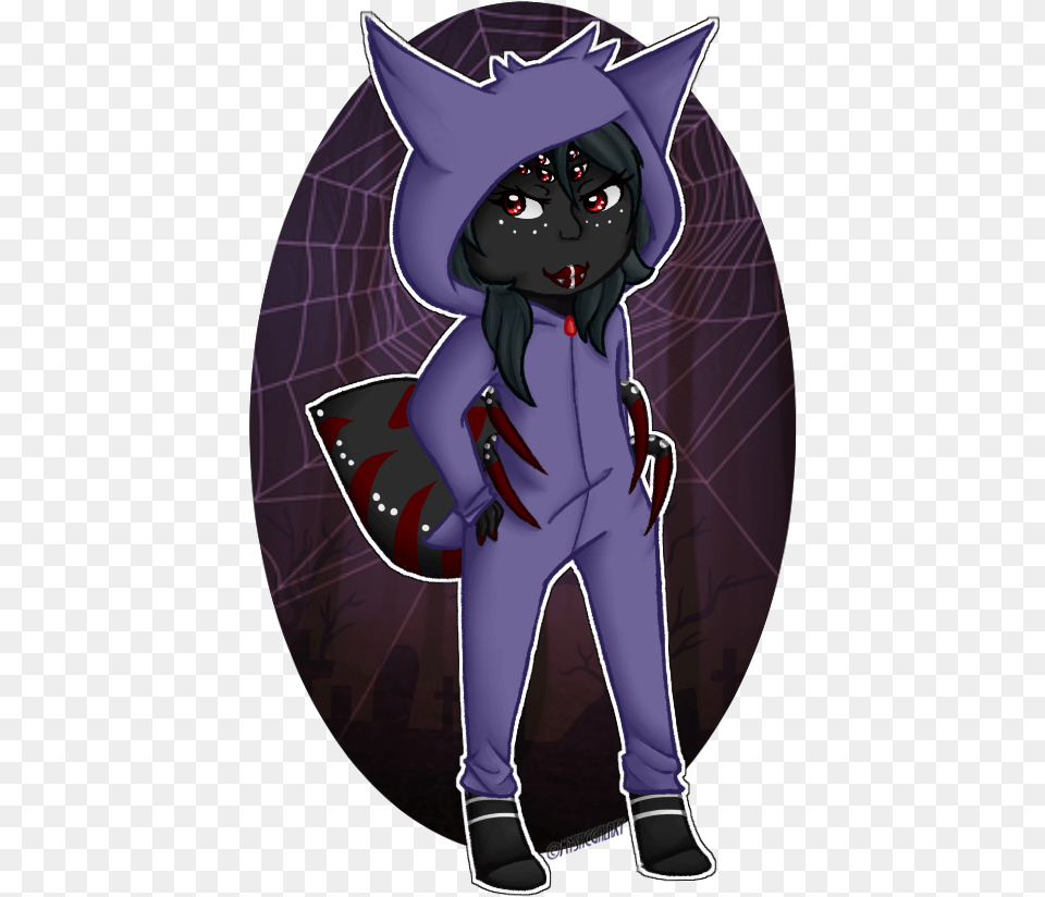 Gengar Kigurumi Art By Mysticgalaxy Cartoon, Book, Comics, Publication, Purple Free Transparent Png