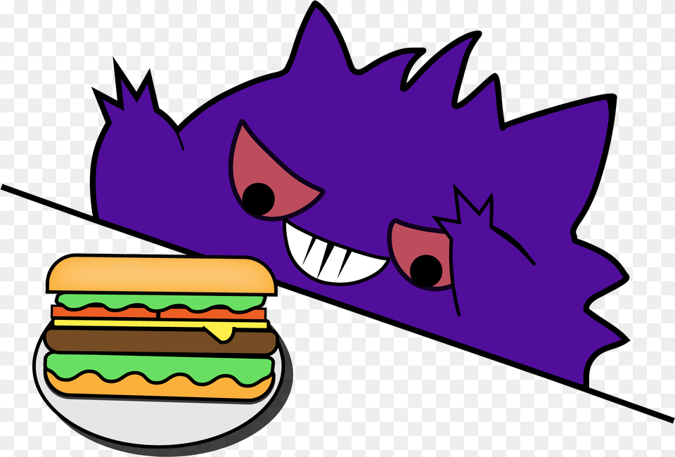 Gengar The Lil Chonk Pokemon Clip Art, Food, Lunch, Meal, Purple Free Png Download