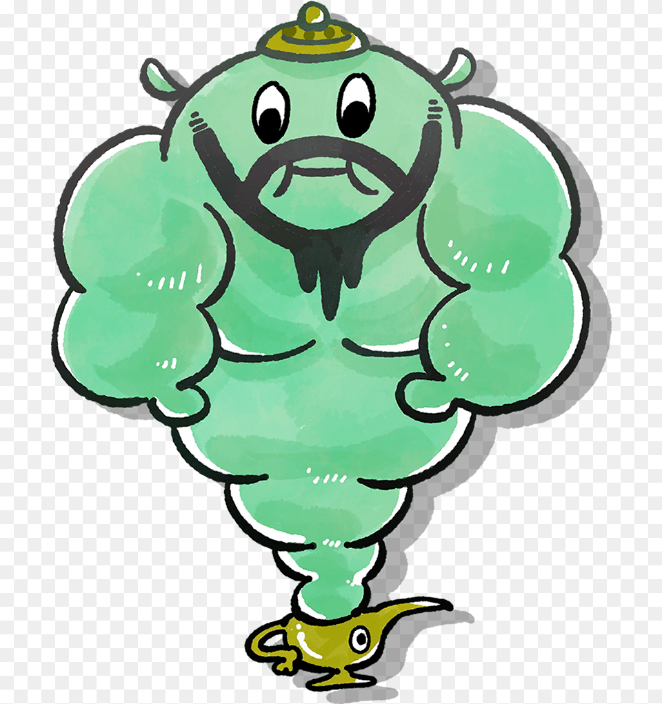 Genie Cartoon, Green, Animal, Bear, Mammal Free Png Download