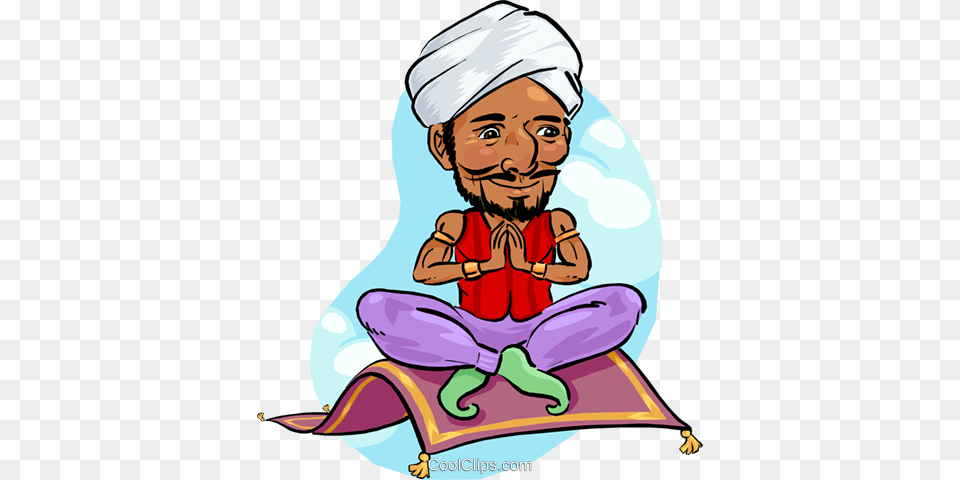 Genie On Magic Carpet Royalty Vector Clip Art Illustration, Adult, Person, Female, Woman Png Image