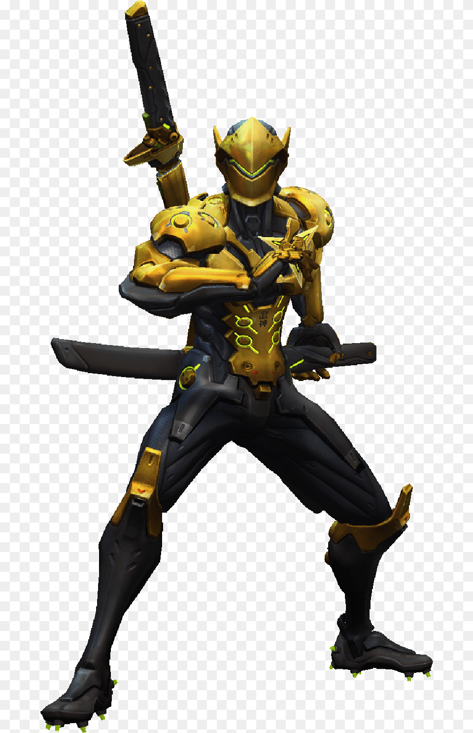 Genji Golden Skin Action Figure, Sword, Weapon, Adult, Female Png Image