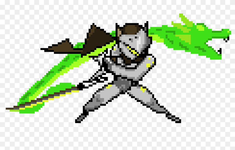 Genji Pixel Art Pixel Art Maker, Green, Dynamite, Weapon Free Png