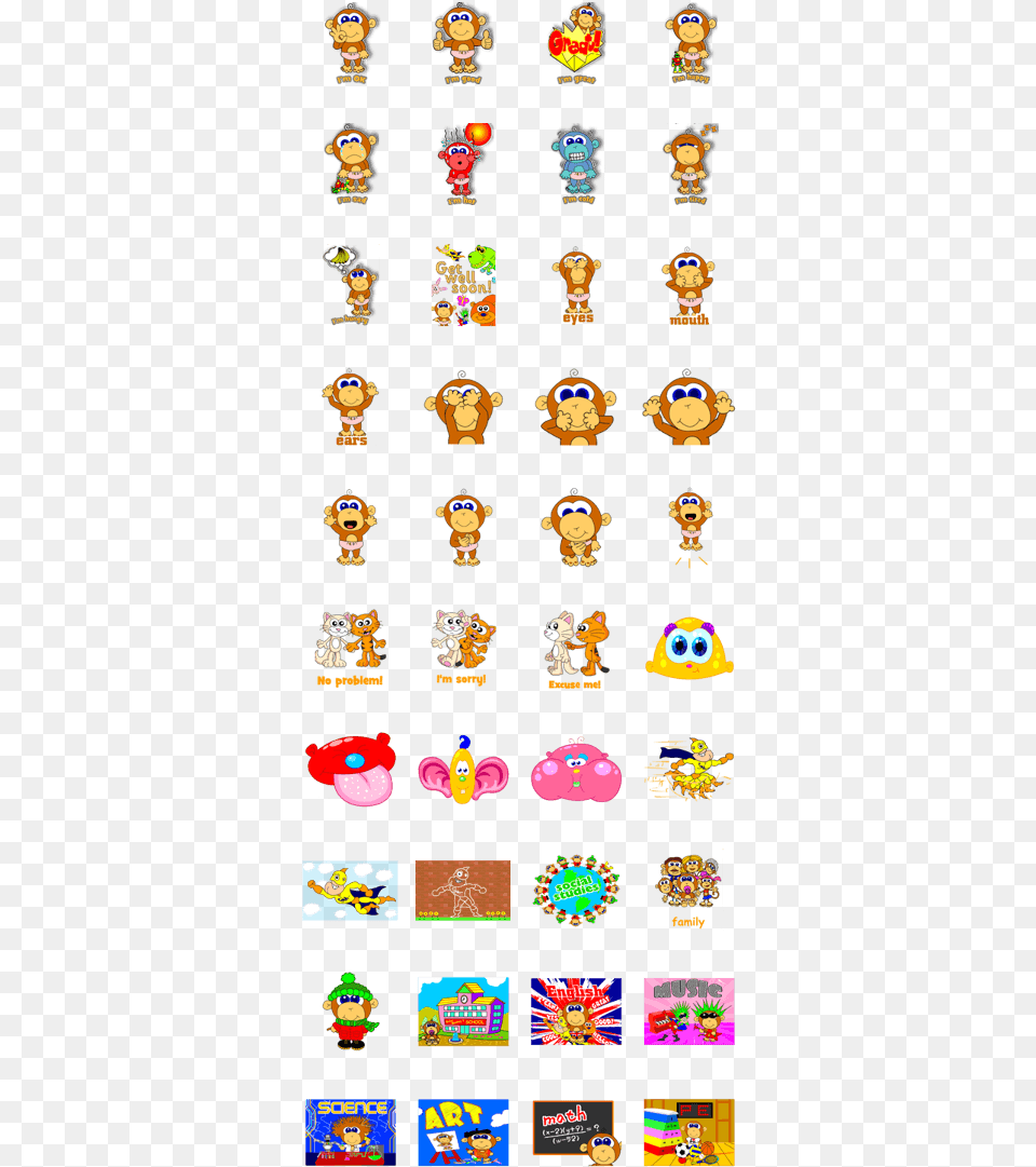 Genkienglish Baby Monkey Family Emoticon, Person Free Png