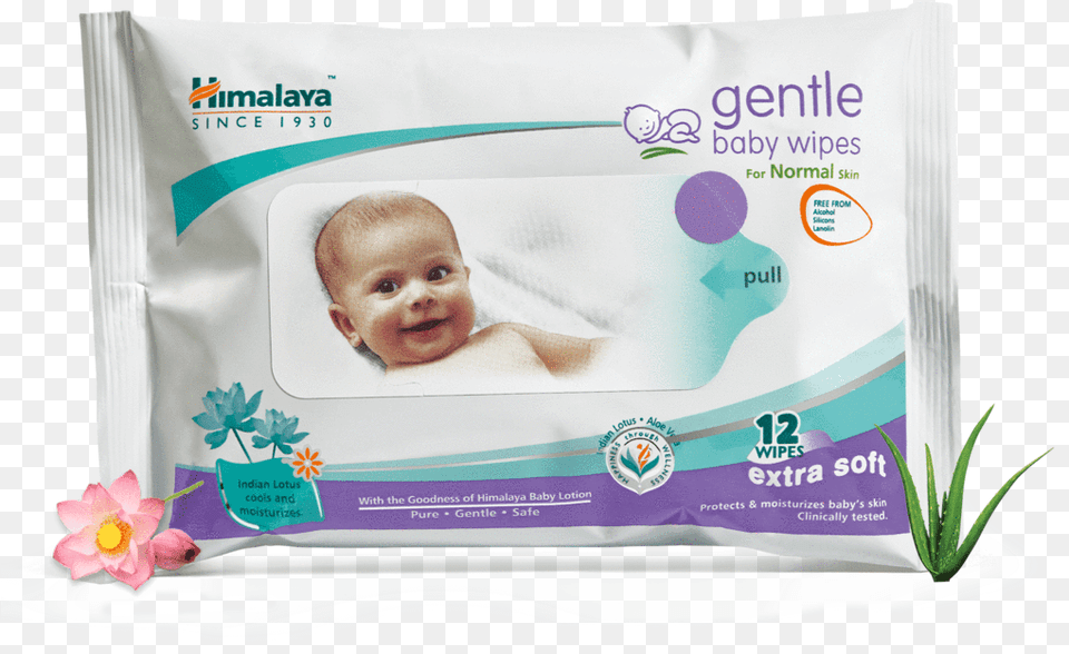 Gentle Baby Wipes 12s Himalaya Baby Wipes, Person, Face, Head, Diaper Png Image