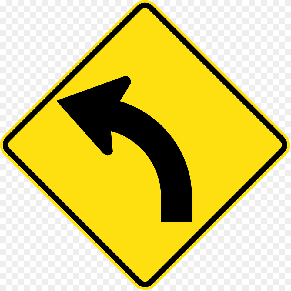 Gentle Curve Ahead Sign In Australia Clipart, Road Sign, Symbol Free Png Download