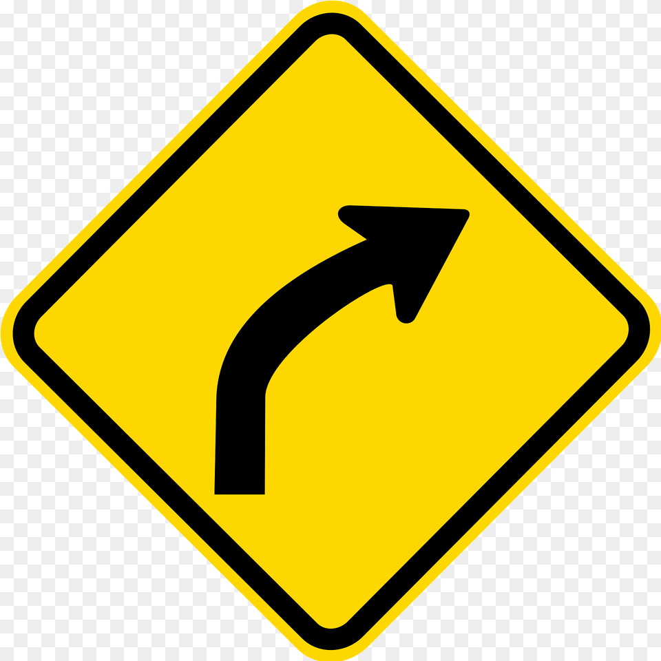 Gentle Curve Ahead Sign In Brazil Clipart, Road Sign, Symbol Free Transparent Png