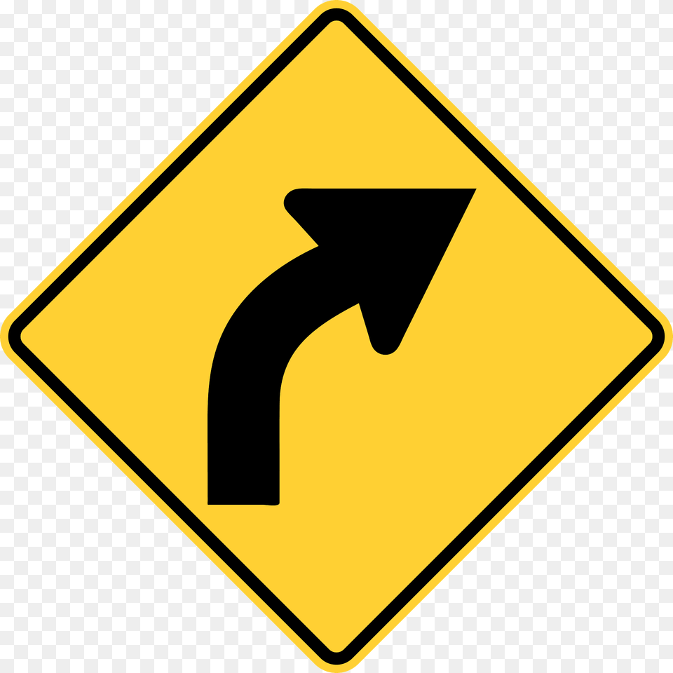 Gentle Curve Ahead Sign In Canada Clipart, Symbol, Road Sign Png