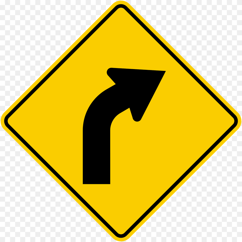 Gentle Curve Ahead Sign In Colombia Clipart, Symbol, Road Sign Free Transparent Png