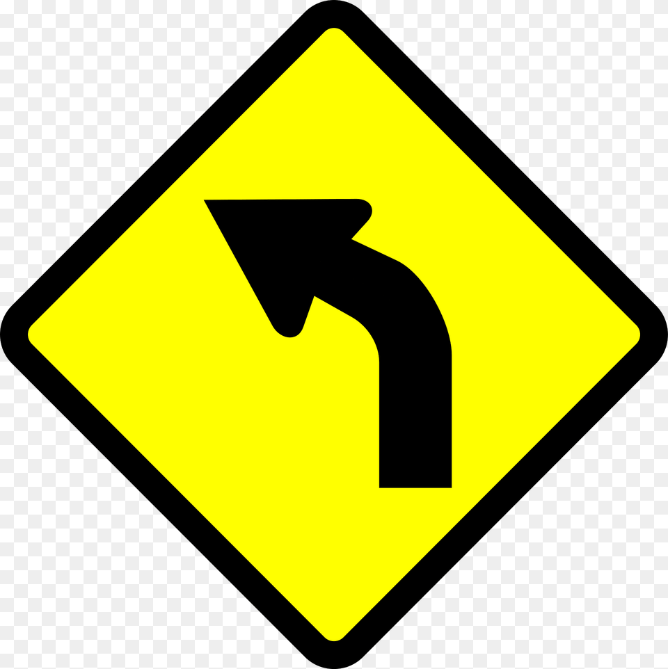 Gentle Curve Ahead Sign In Indonesia Clipart, Symbol, Road Sign, Blackboard Png Image