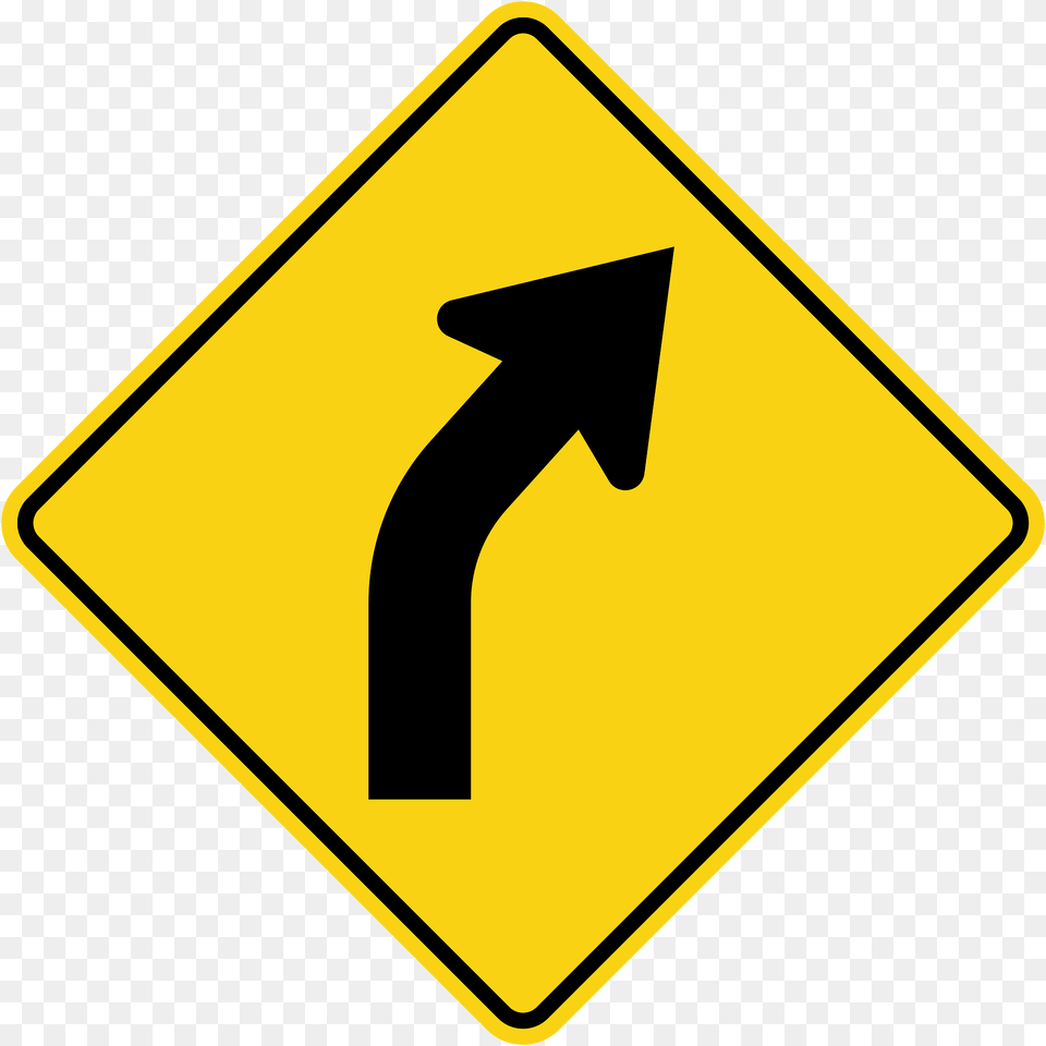Gentle Curve Ahead Sign In Ontario Clipart, Symbol, Road Sign Png