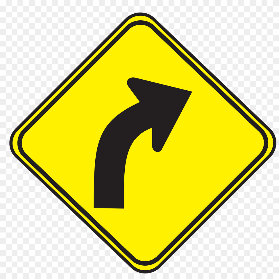 Gentle Curve Ahead Sign In Uruguay Clipart, Symbol, Road Sign, Disk Free Png Download