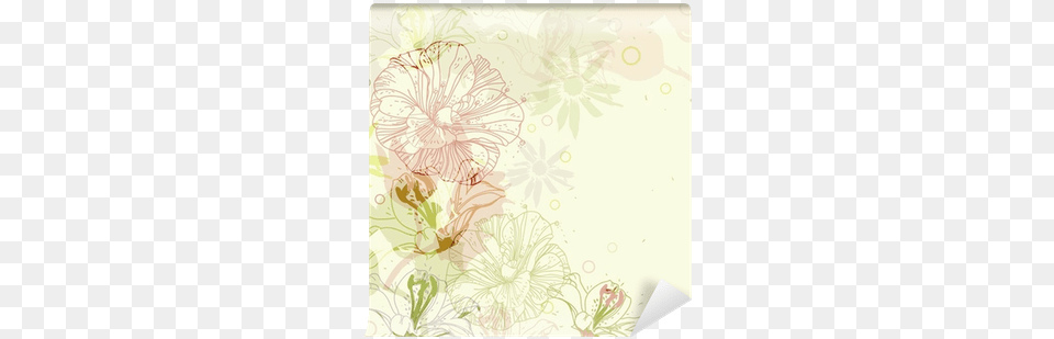Gentle Vector Background With Hand Drawn Flowers Wall Motif, Art, Floral Design, Graphics, Pattern Free Png