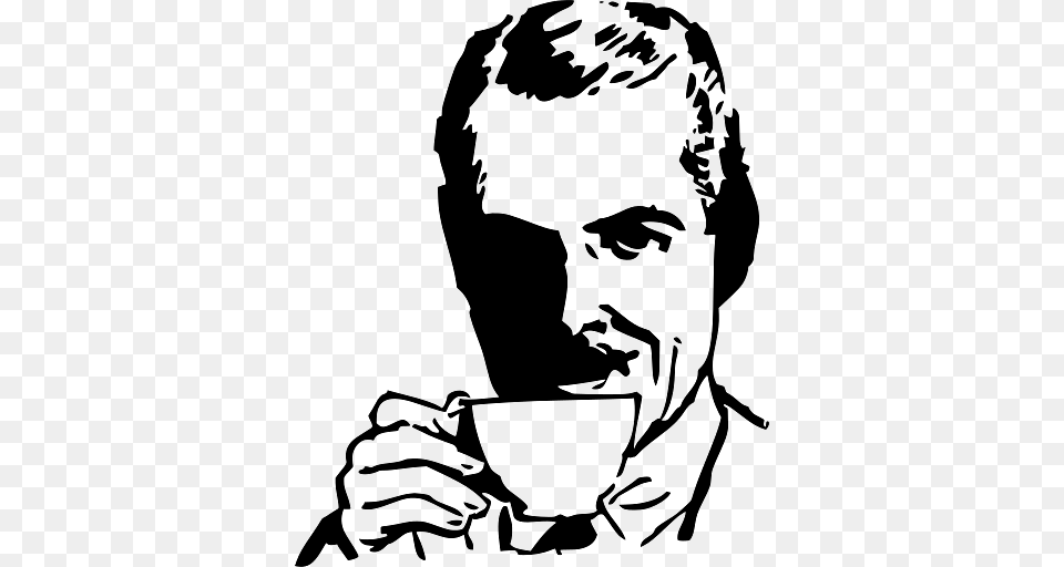 Gentleman Drinking A Cup Of Coffee, Photography, Adult, Face, Head Png