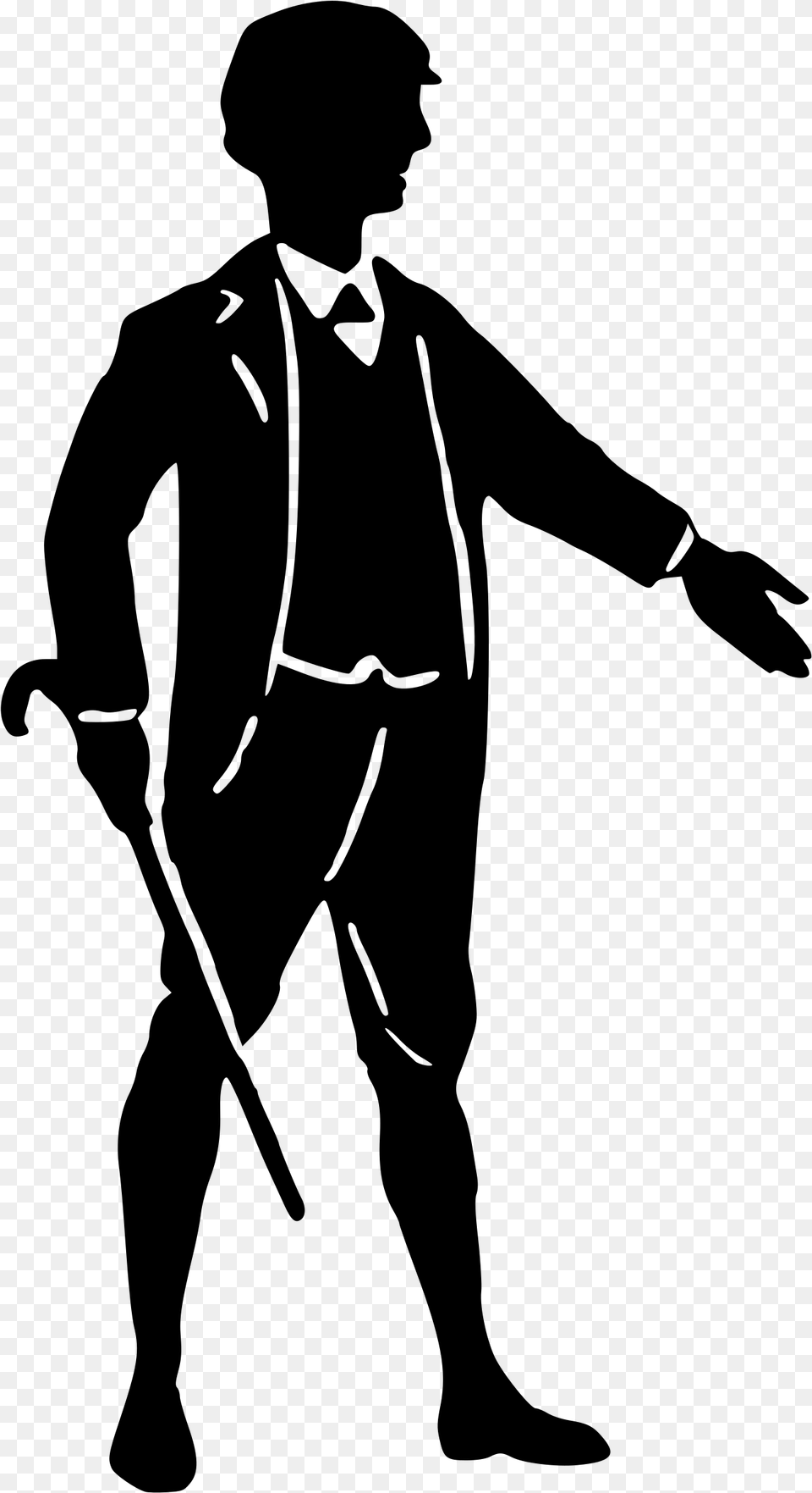 Gentleman Hd Silhouette Of Old Man, Gray Free Png
