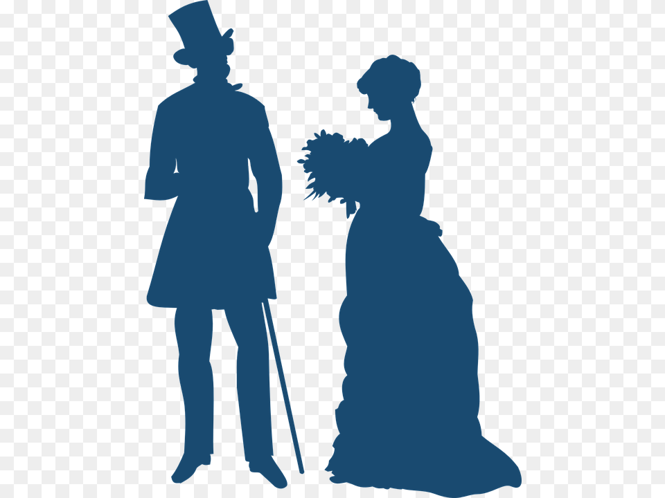 Gentleman Lady Victorian Bouquet Couple Friendship Old Fashioned Clipart, Person, Cleaning, Adult, Woman Free Png