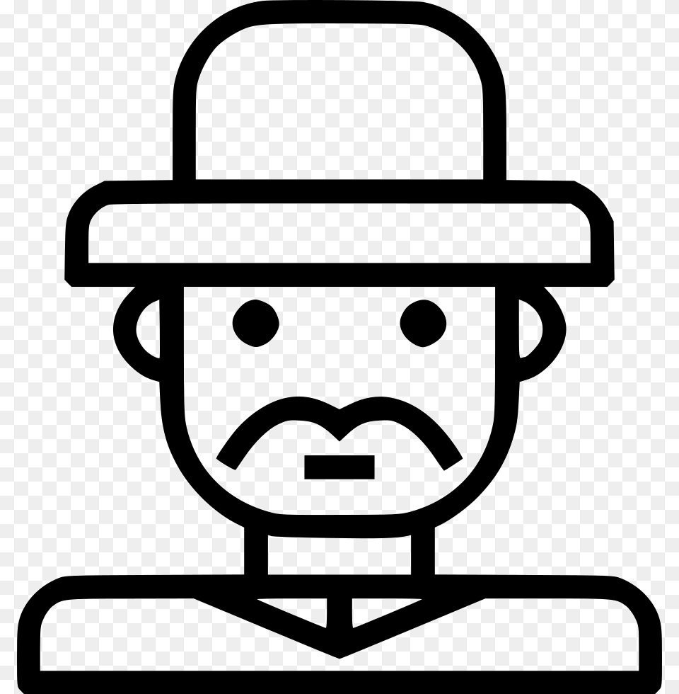 Gentleman Man Human Icon Stencil, Clothing, Hat, Head Free Png Download