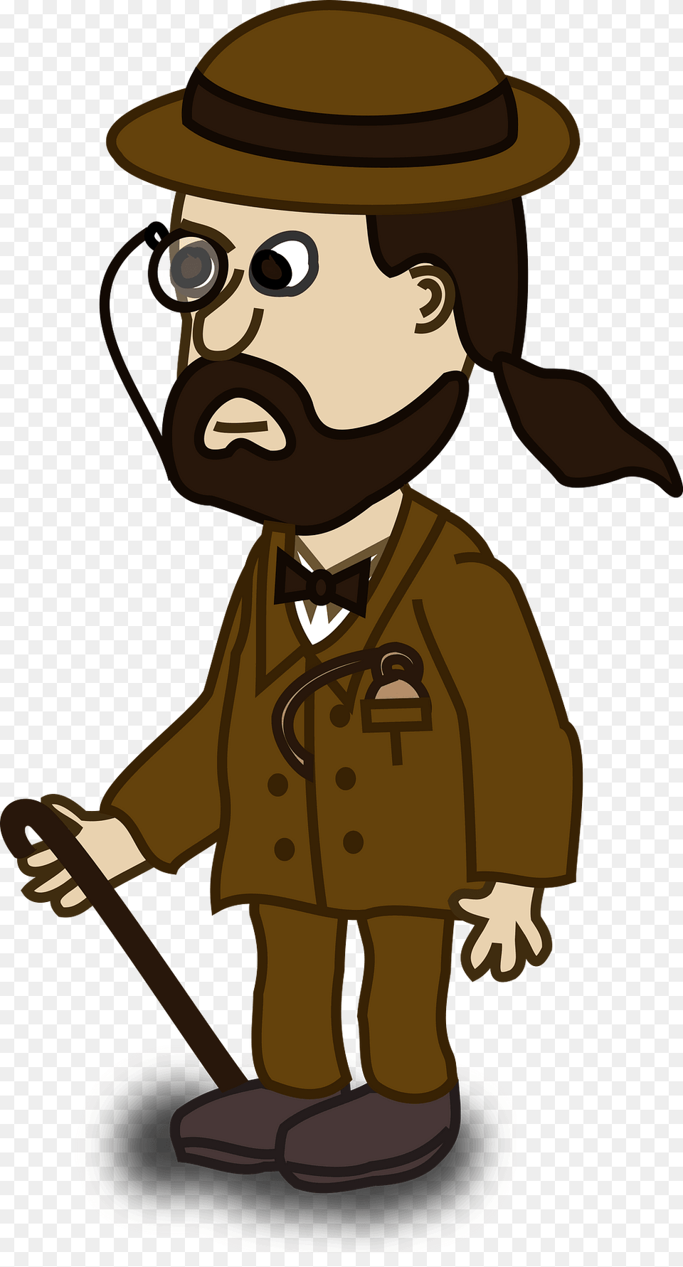 Gentleman With A Monocle And Cane Clipart, Clothing, Coat, Baby, Person Free Png Download