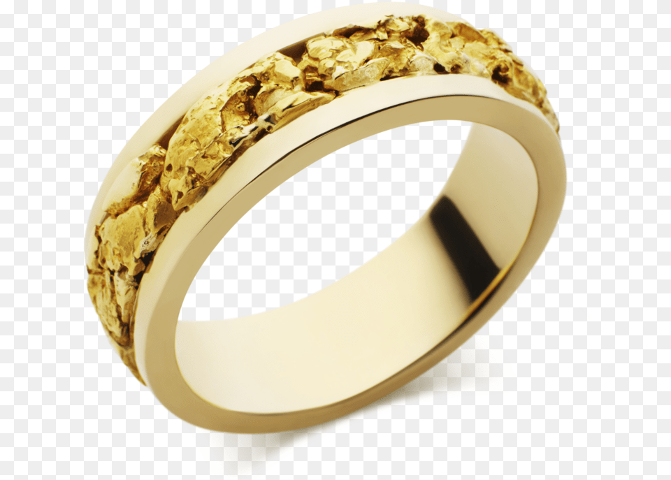 Gents Nugget Ring Body Jewelry, Accessories, Gold, Plate Free Png