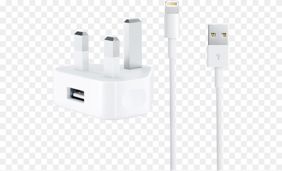 Genuine Apple Mains Charger Amp Lightning Cable Bundle Cable, Adapter, Electronics, Plug Free Png