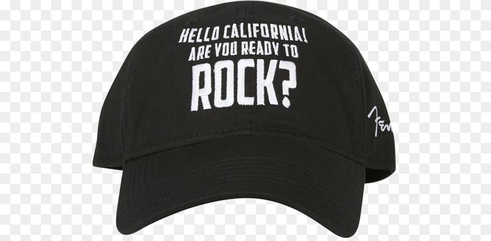 Genuine Fender Quothello California Are You Ready To Rockquot Fender Are You Ready To Rock Hat, Baseball Cap, Cap, Clothing Free Transparent Png