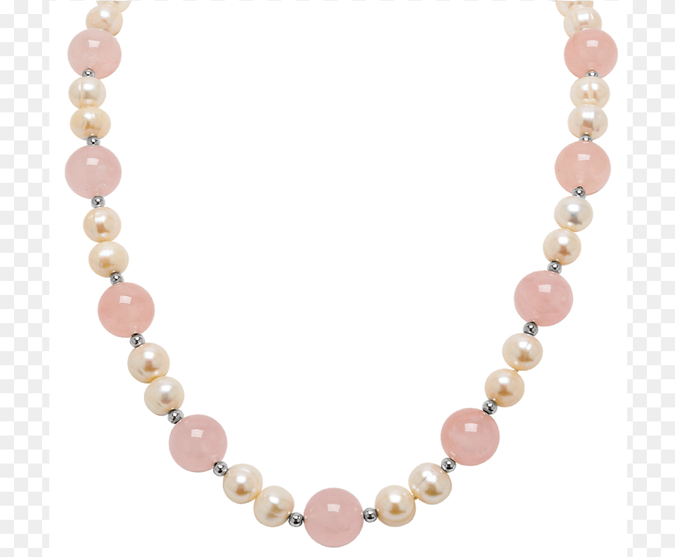 Genuine Rose Quartz Stones And Fresh Water Cultured Modern Gold Choker Necklaces, Accessories, Jewelry, Necklace, Pearl Free Png