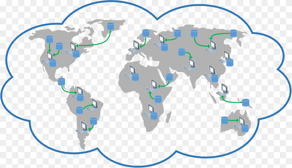 Geo Distributed Edge Cloud Easy World Map Simple, Chart, Plot, Atlas, Diagram Png Image