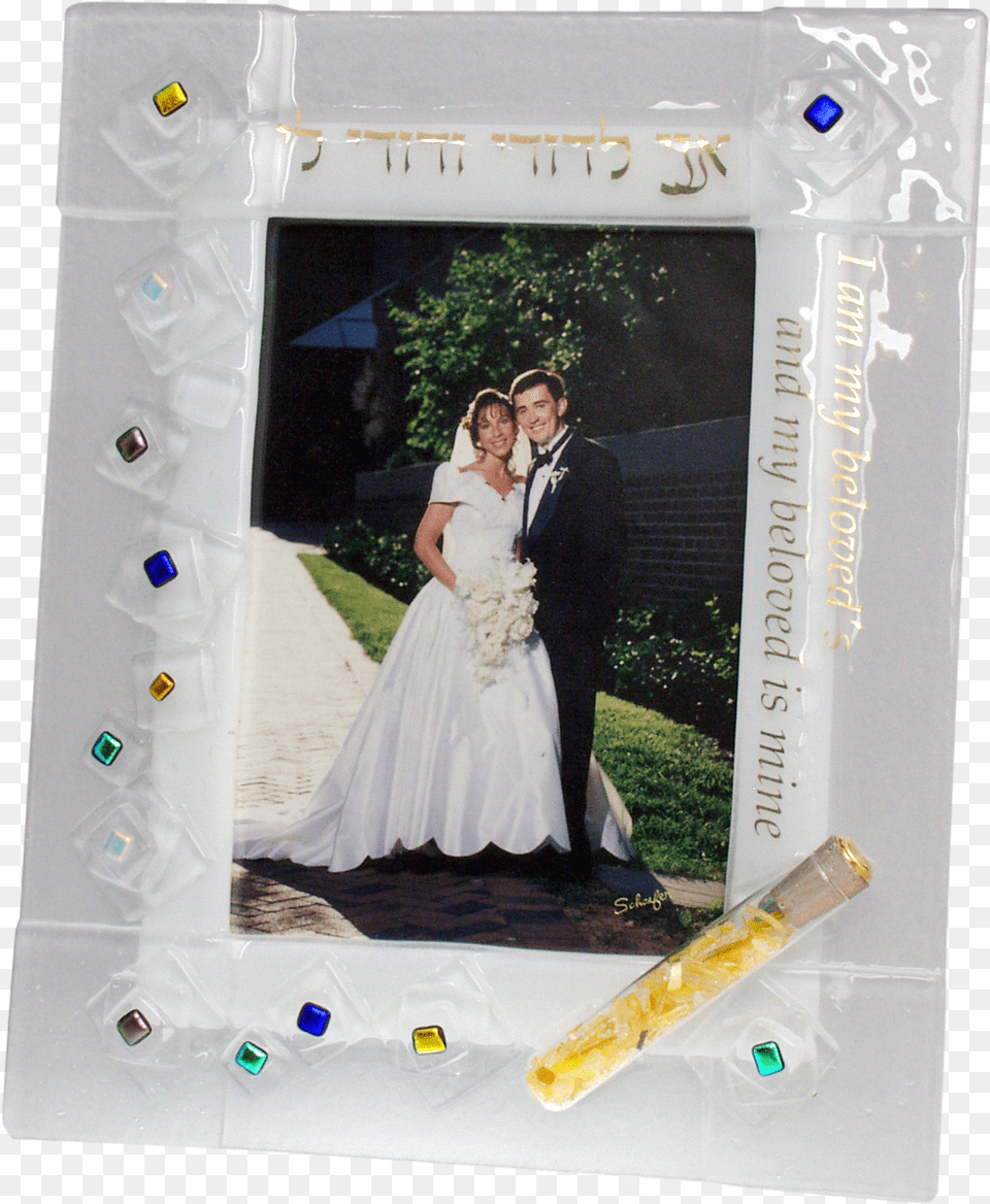 Geo Wedding Picture Frame With Shards Tube Geo Beloved Wedding Breaking Glass Keepsake Photo Frames, Clothing, Dress, Formal Wear, Gown Png Image