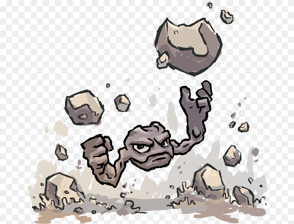 Geodude Used Rock Throw And Wide Rock Throw Pokemon, Art, Face, Person, Head Png