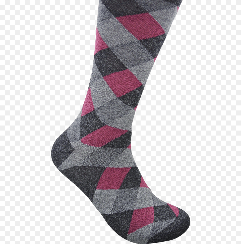 Geoff Nicholson Grey And Pink Square Socks Sock, Clothing, Hosiery, Person Free Png Download