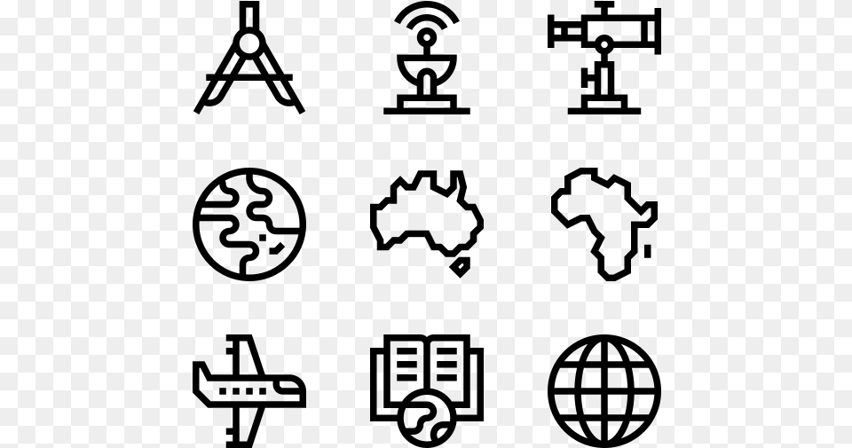 Geography Coffee Icons Vector, Gray Free Png