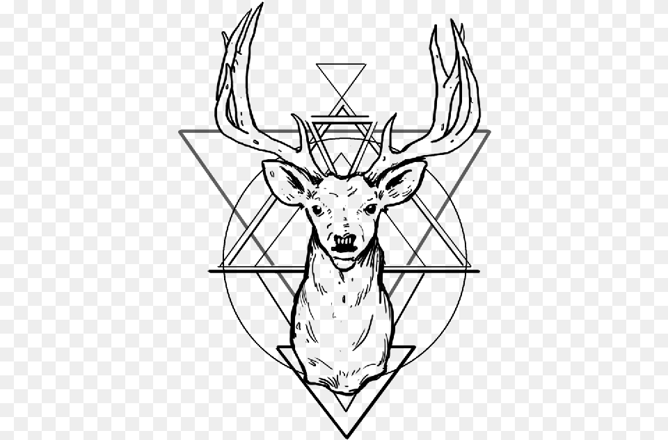 Geometric Antlers Geometric Deer, Gray Free Transparent Png